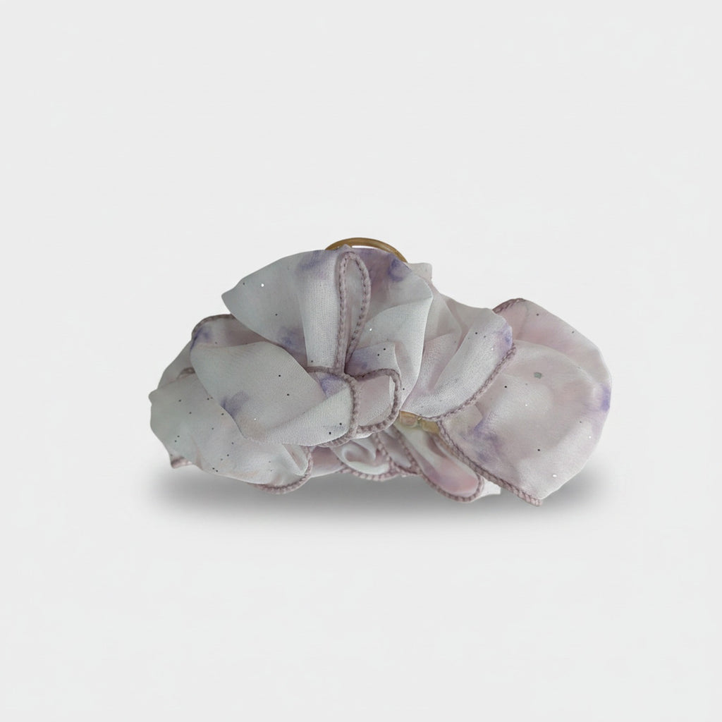 Lavender Floral Pearl Hair Claw Clip