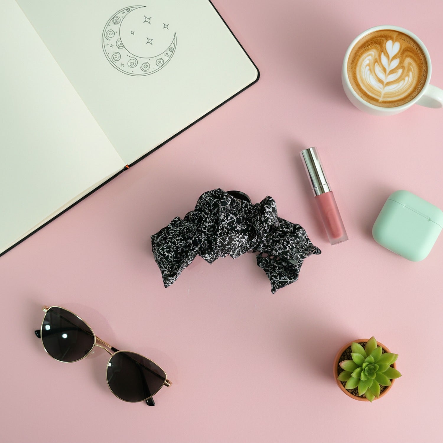 Black Textured Lace Hair Claw Clip