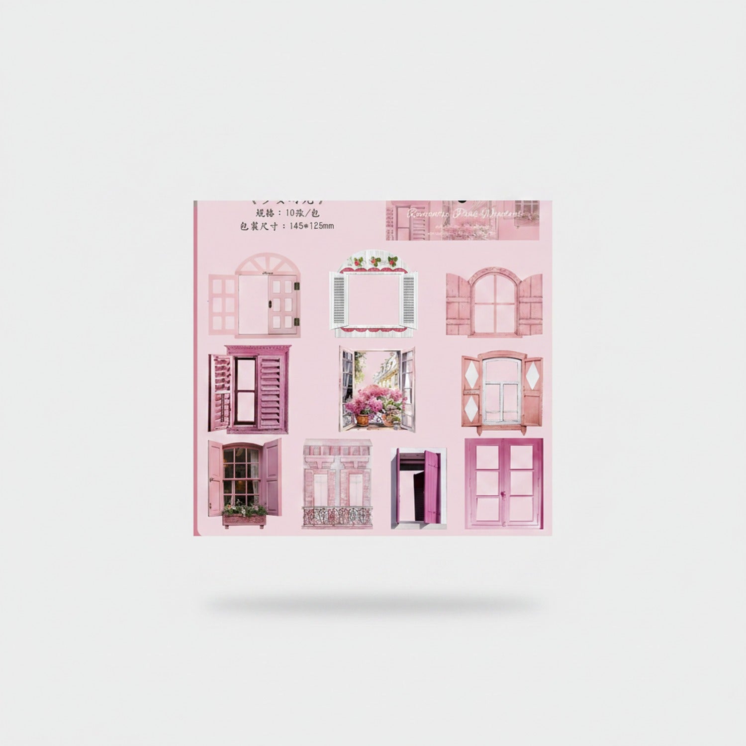 Pink Romantic Window Stationery Sticker Pack