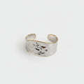 Silver Feather Cuff Bracelet With Gold Trim