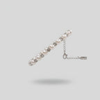 Pearl Beaded Bracelet With Rhinestone Spacers