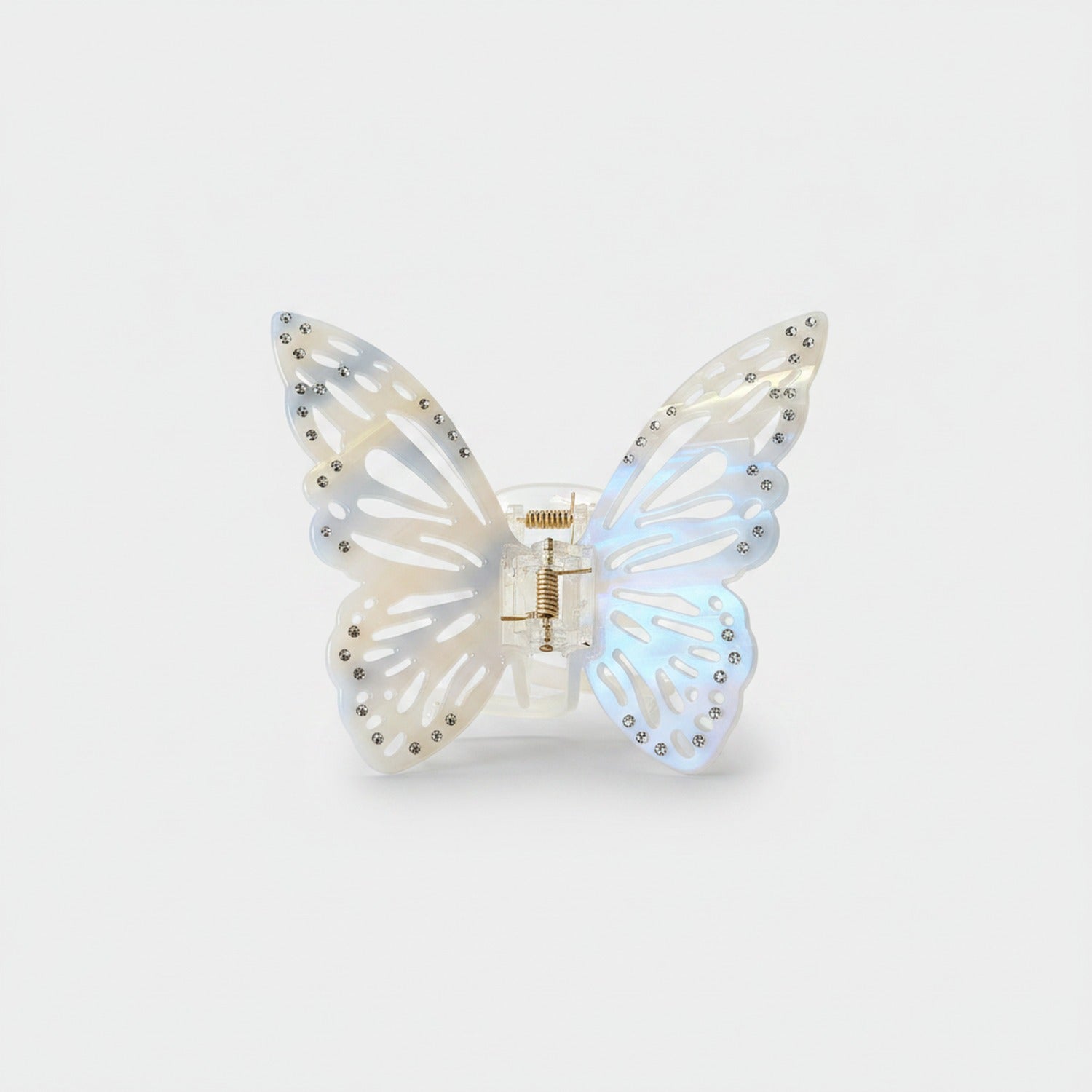 Iridescent Butterfly Rhinestone Hair Claw Clip