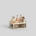 Cream Makeup Organizer With Drawer Storage Box