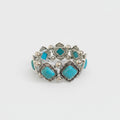 Turquoise Stone Beaded Statement Bracelet