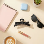 Black Ribbon Bow Hair Claw Clip