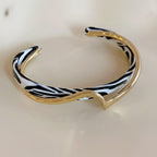 Zebra Stripe Gold Cuff Bracelet