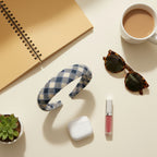 Quilted Gingham Padded Headband Pink Cream
