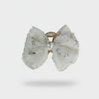 Lace Pearl Bow Hair Claw Clip Floral