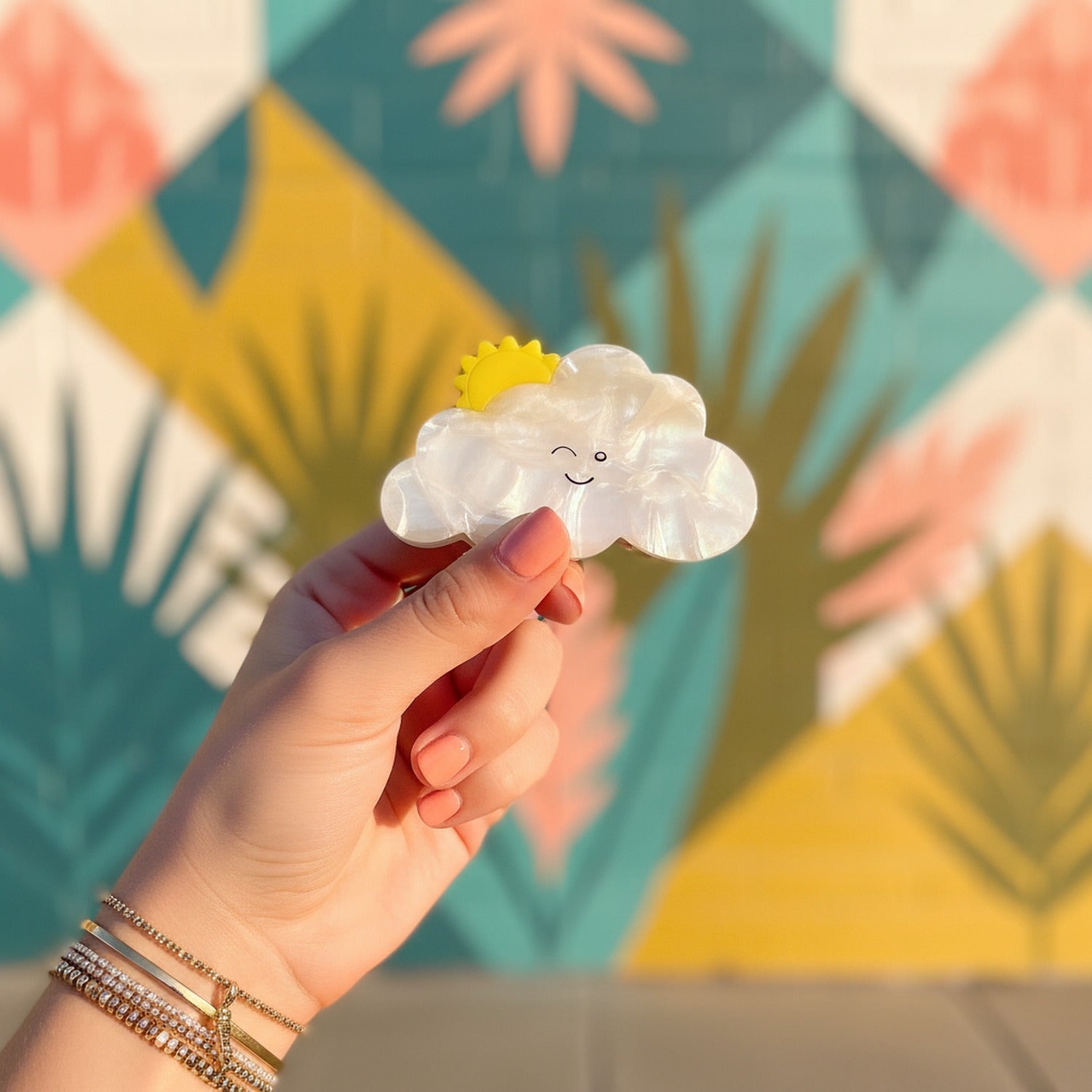 Cloud Hair Claw With Yellow Star Charm