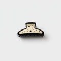 Cream Polka Dot Black Claw Hair Clip