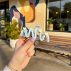 Blue Heart Charm Hair Claw Clip