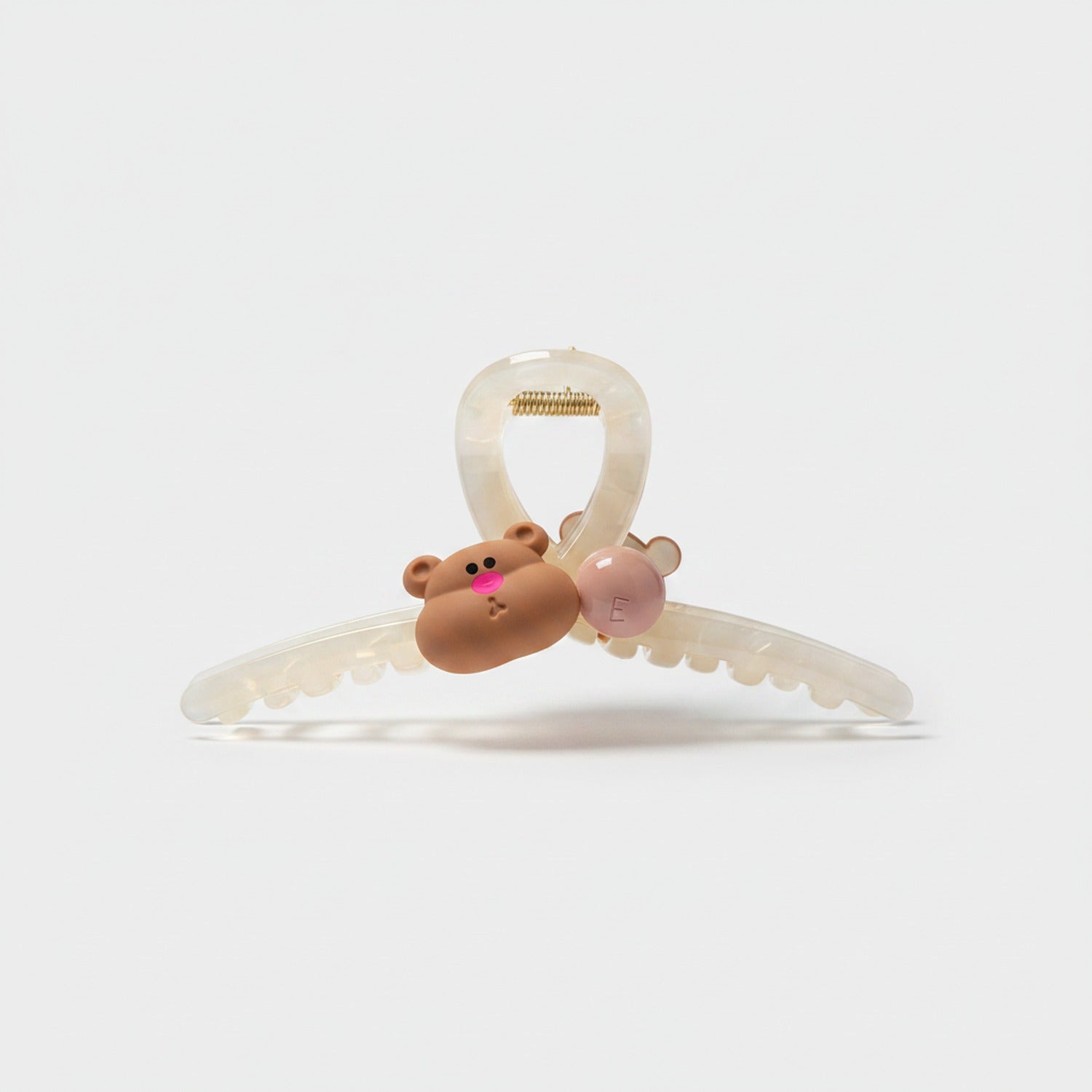 Pink Bear Charm Hair Claw Clip