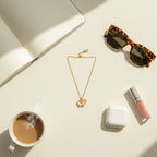 Pearl And Butterfly Charm Gold Necklace