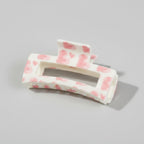 Pink Heart Patterned Hair Claw Clip