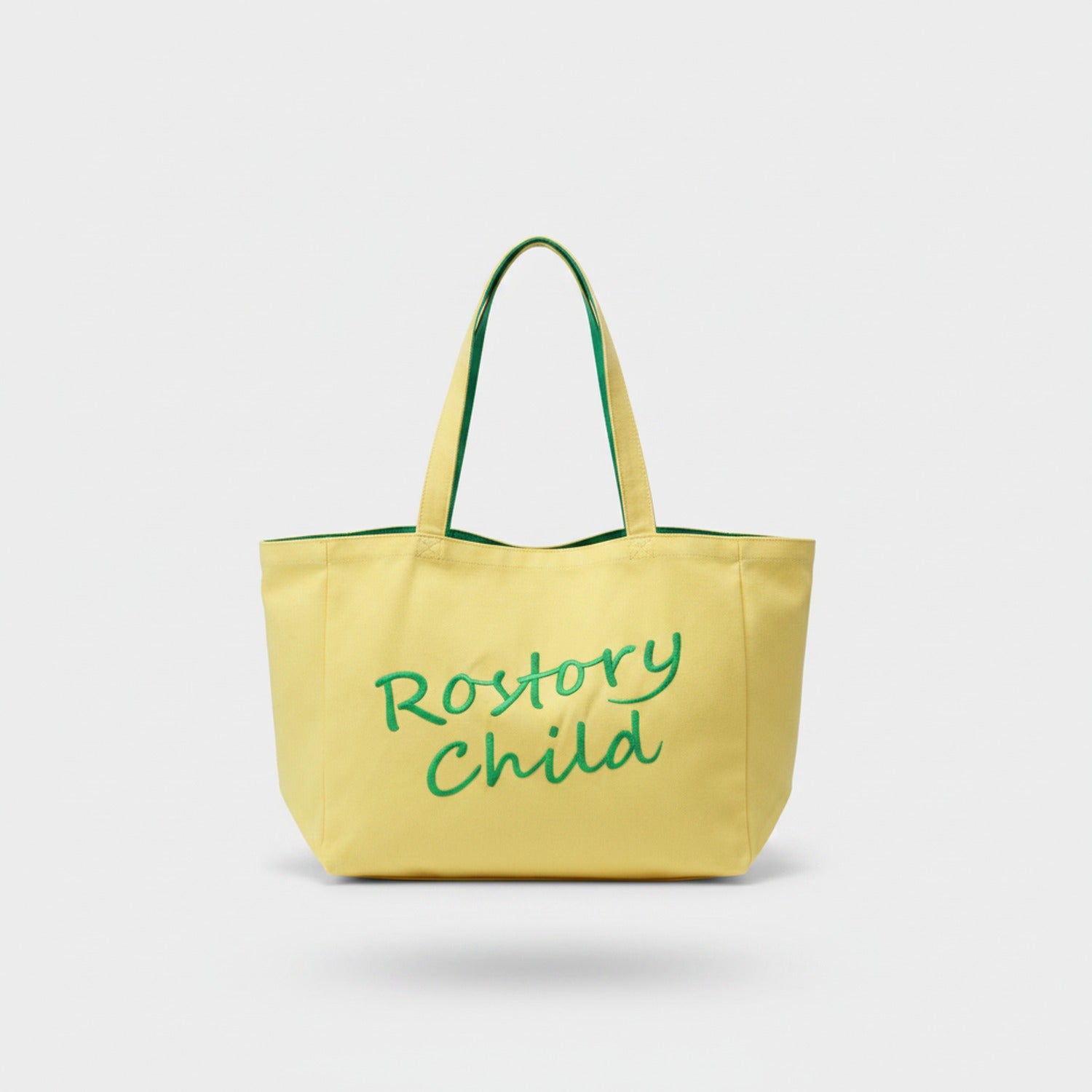 Pink Canvas Tote Bag With Embroidered Text