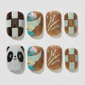Mixed Pattern Nail Art Set - Checkerboard & Floral Mix