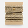 Textured Fabric Hair Ties Neutral Tone Set – hair accessories (view 1)