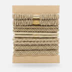 Textured Fabric Hair Ties Neutral Tone Set – hair accessories (view 1)