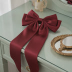 Silky Bow Hair Claw - Wine