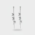 Silver Butterfly Chain Drop Earrings