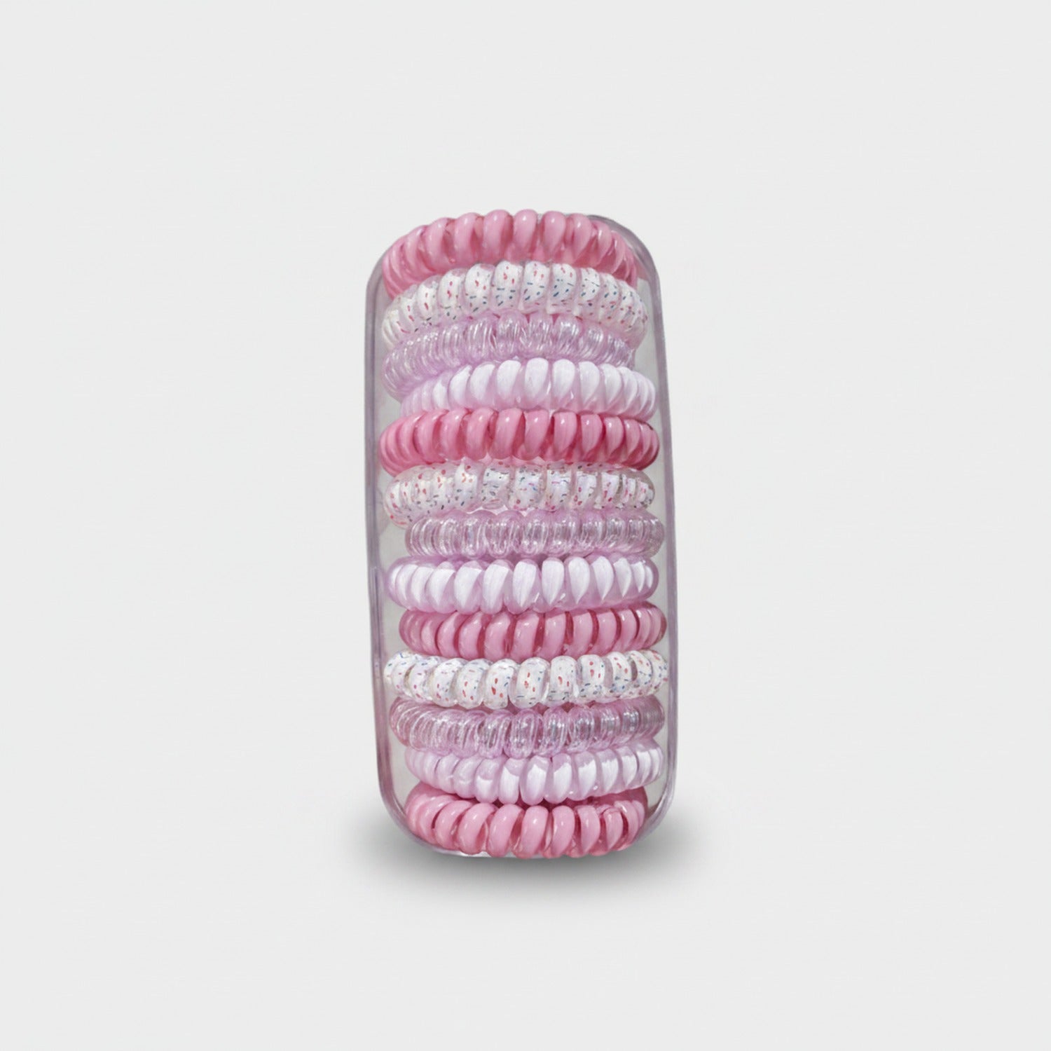 Spiral Hair Coil Set in Pink Tones Light Purple Mix