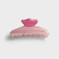 Pink Striped Claw Hair Clip With Beaded Details