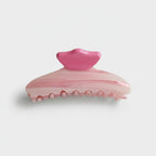 Pink Striped Claw Hair Clip With Beaded Details