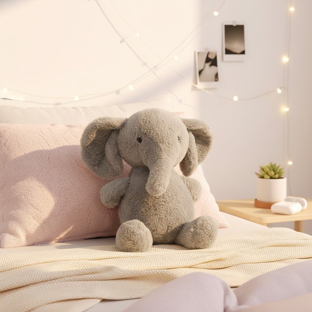 Soft Gray Plush Elephant Stuffed Animal