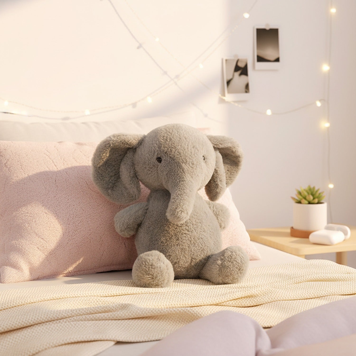 Soft Gray Plush Elephant Stuffed Animal