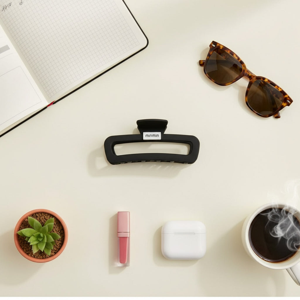 Black Minimalist Hair Claw Clip