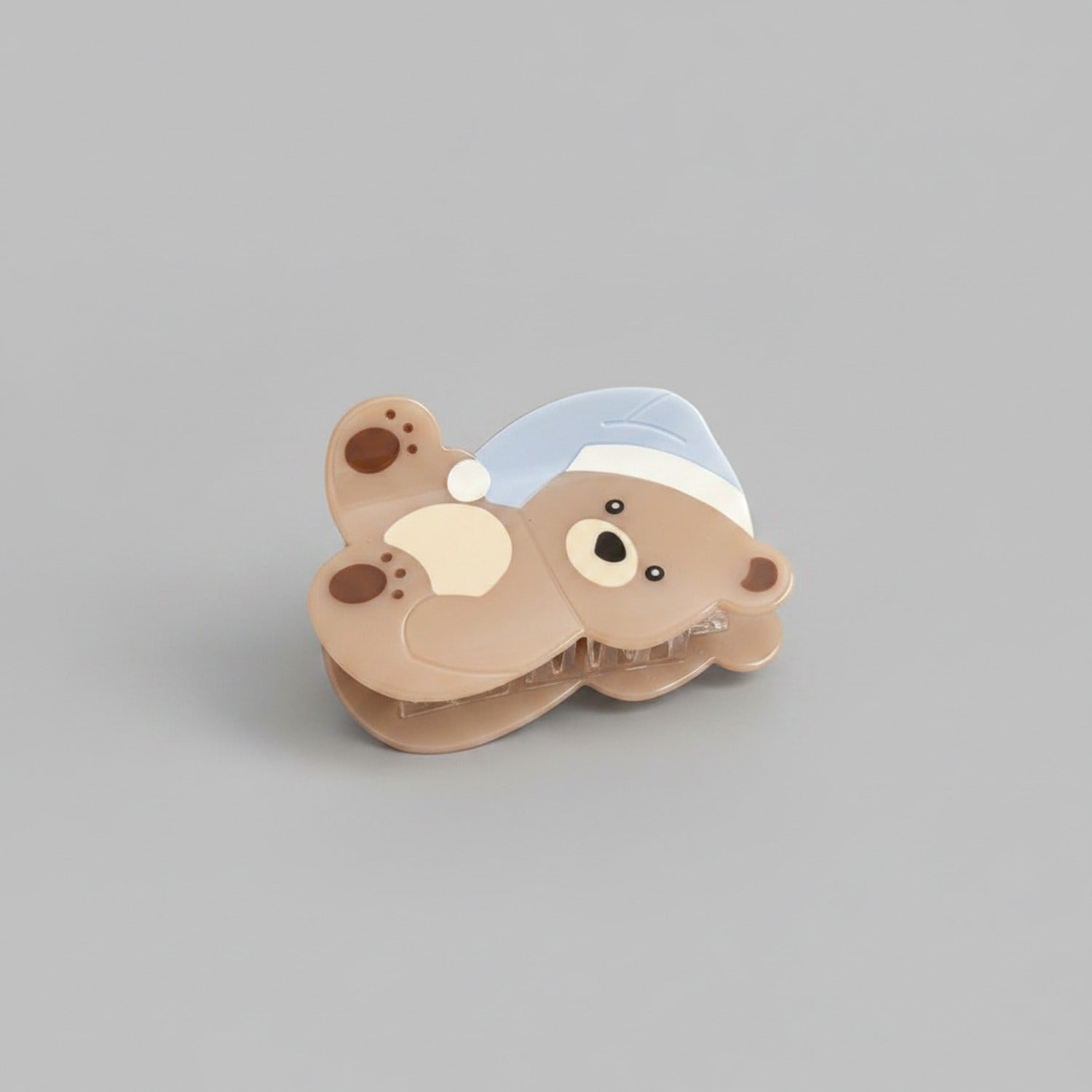 Cute Bear Hair Claw With Mirror Charm