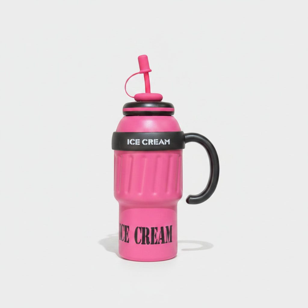Pink Ice Cream Tumbler With Straw Handle