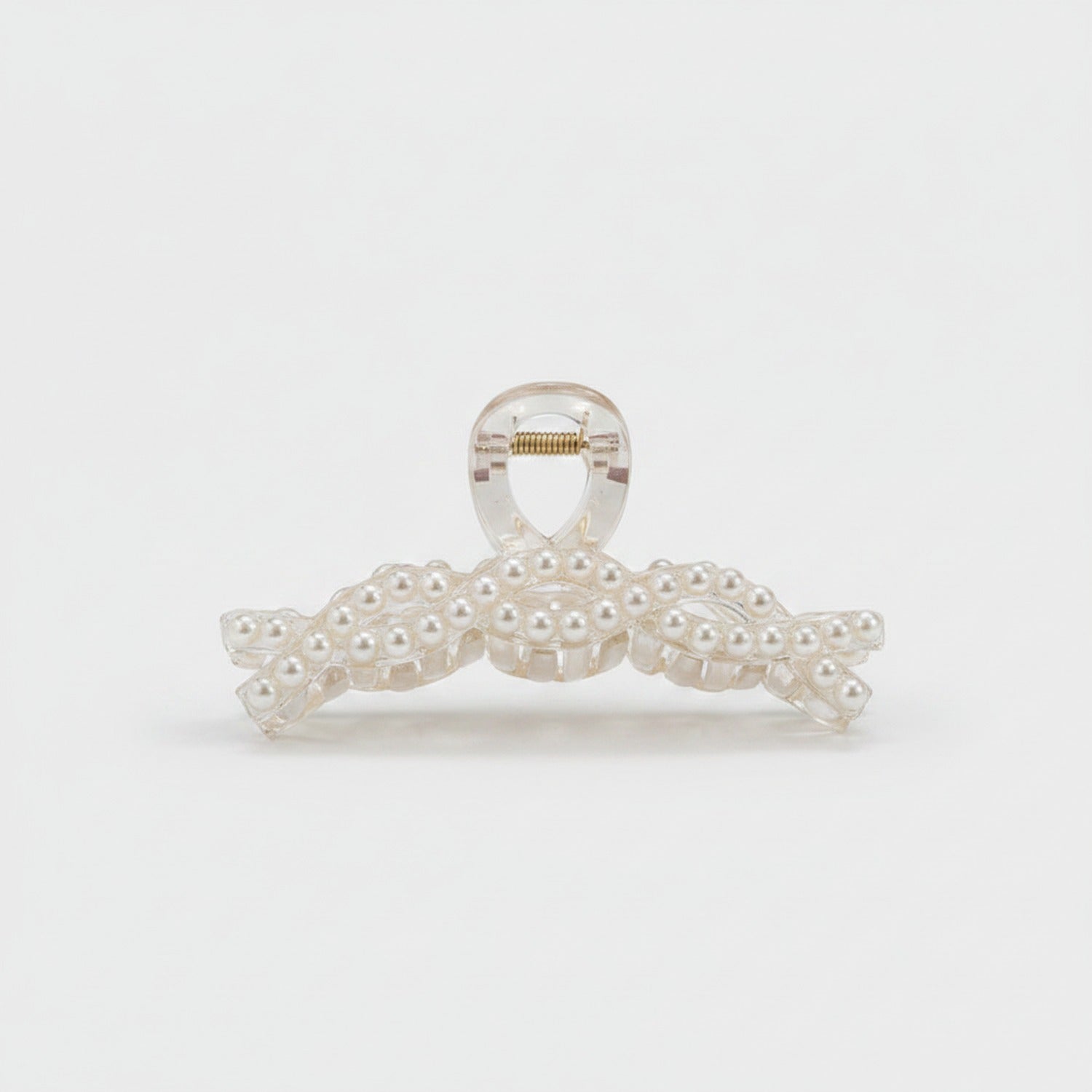 Pearl Beaded Bow Hair Claw Clip