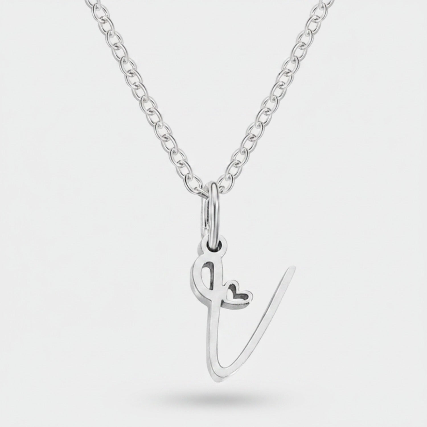 Gold Letter A Heart Pendant Necklace