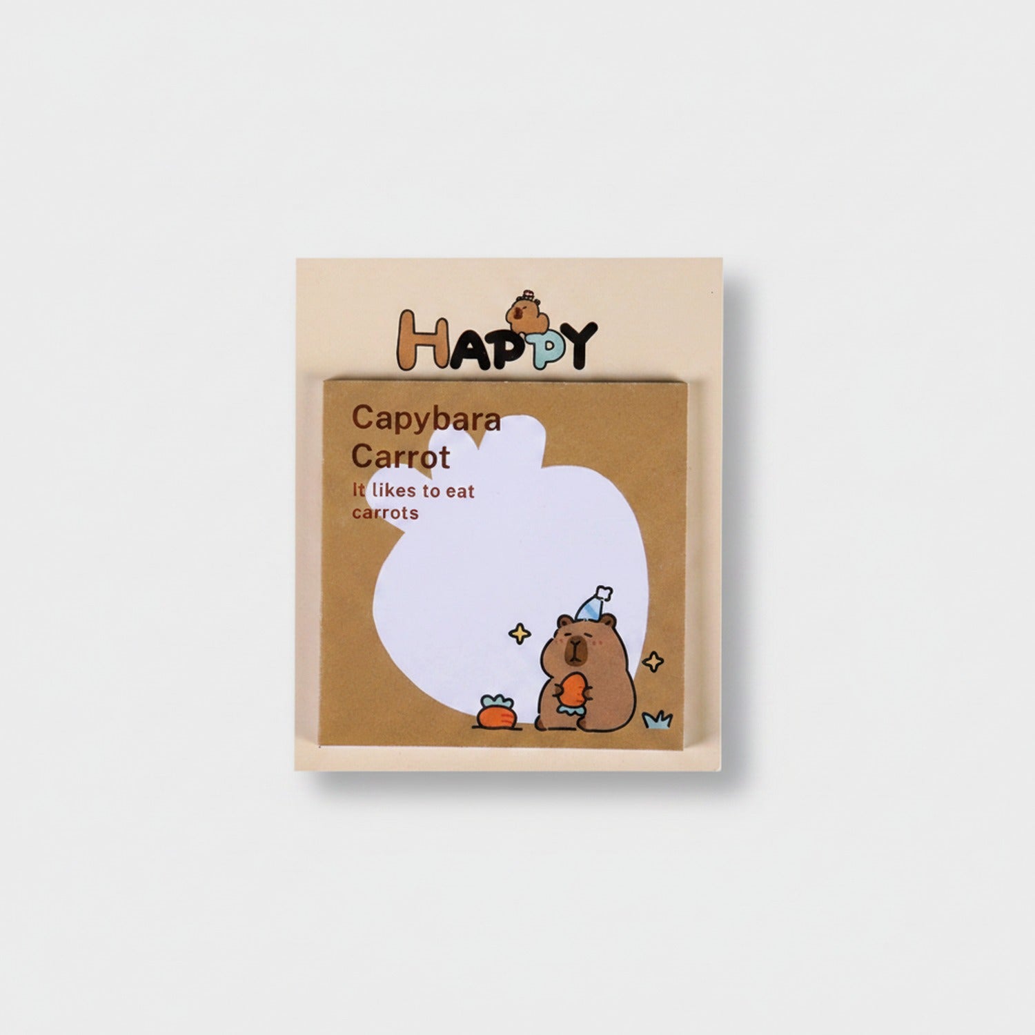 Capybara Carrot Sticky Notes Pad With Mirror