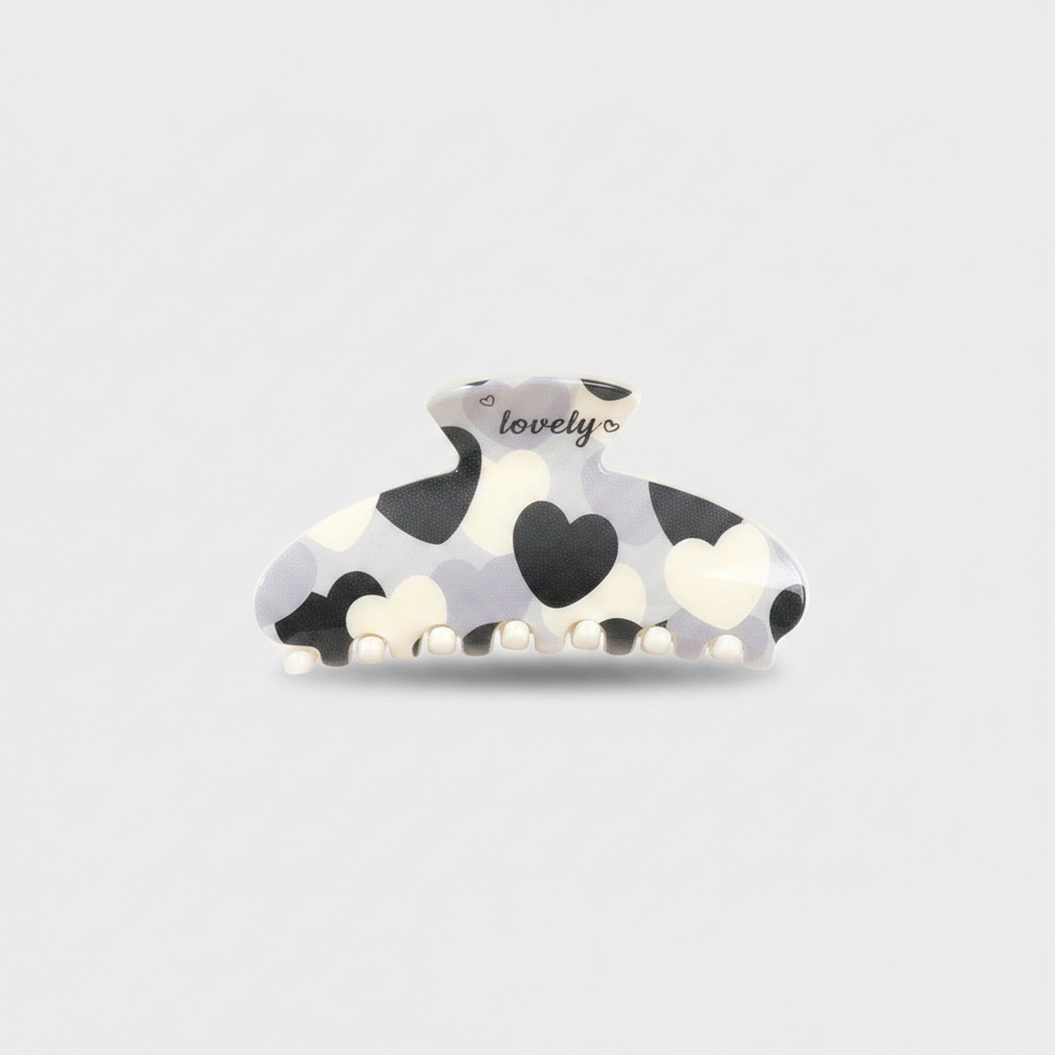 Cow Print Pearl Beaded Hair Claw Clip