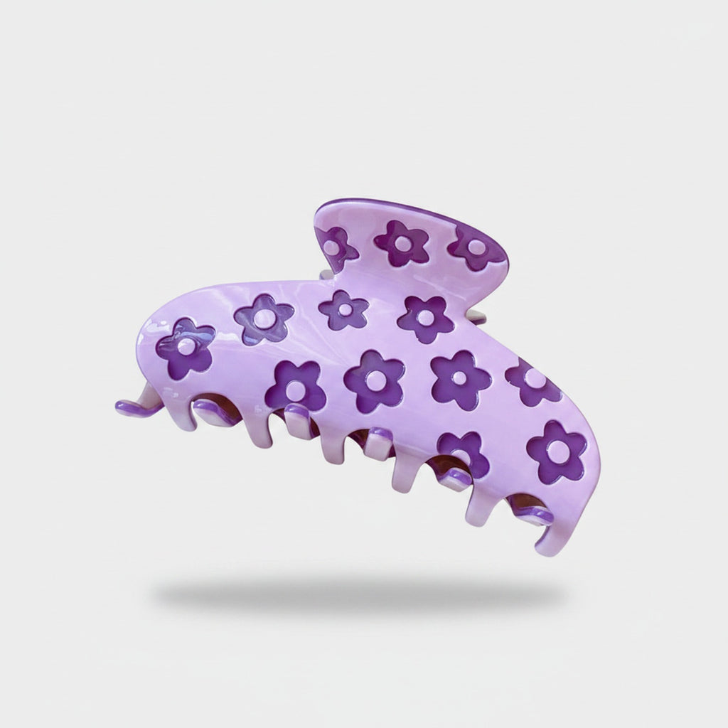Purple Flower Hair Claw Clip