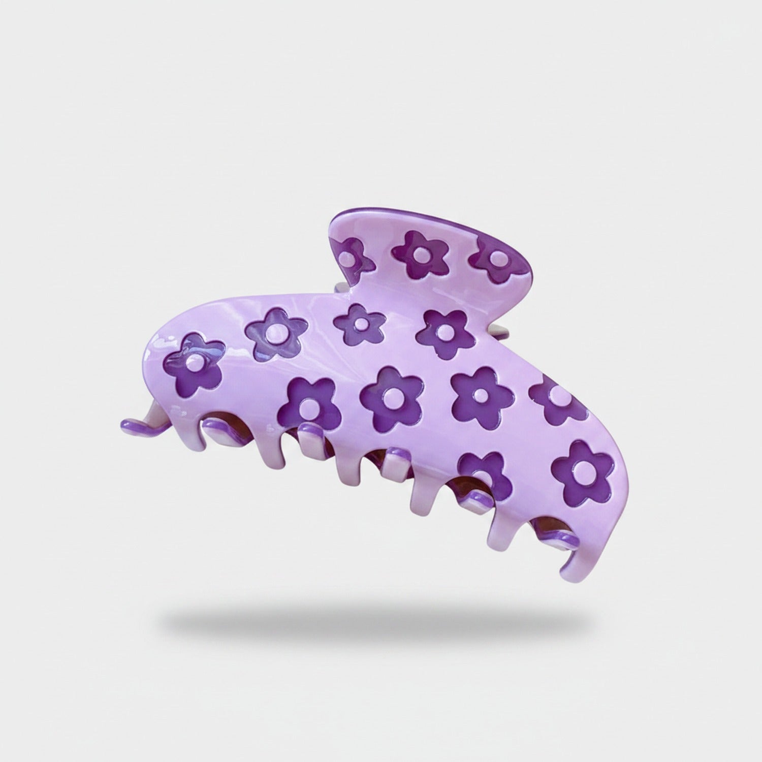 Purple Flower Hair Claw Clip