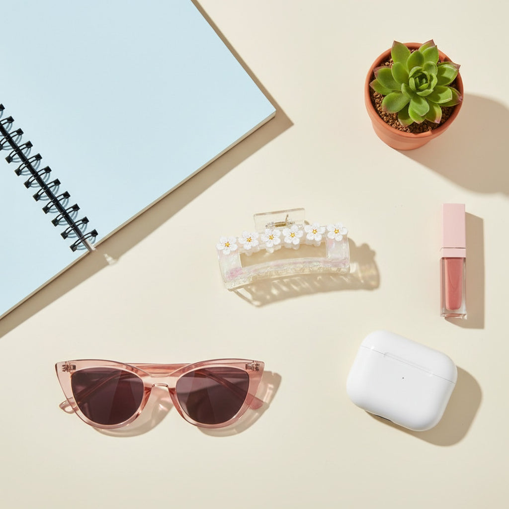 Pink Floral Hair Claw Clip Acetate