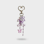 Purple Skull Acrylic Keyring With Butterfly Charm
