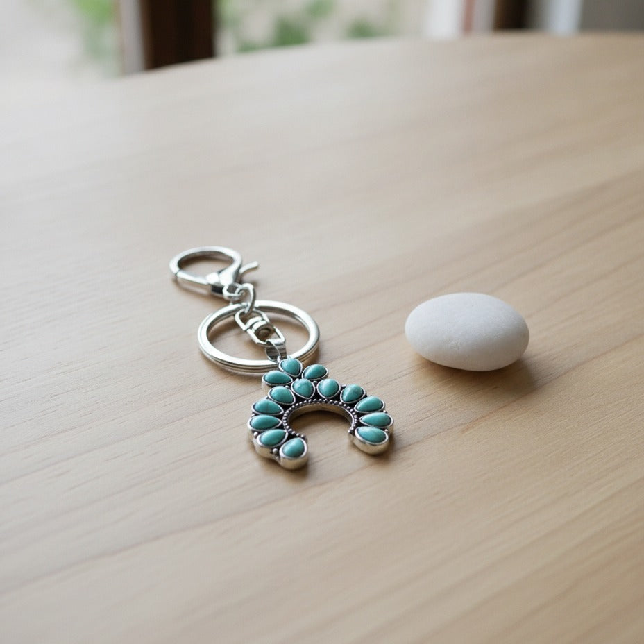 Turquoise Western Horseshoe Keychain - Type 1