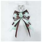 Rosette Ribbon Bow Bag Charm - Green