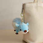 Fluffy Squirrel Keychain - Blue