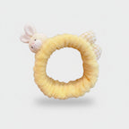 Bunny Plush Yellow Hair Ring With Wings