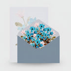 Blue Floral Butterfly Greeting Card Set