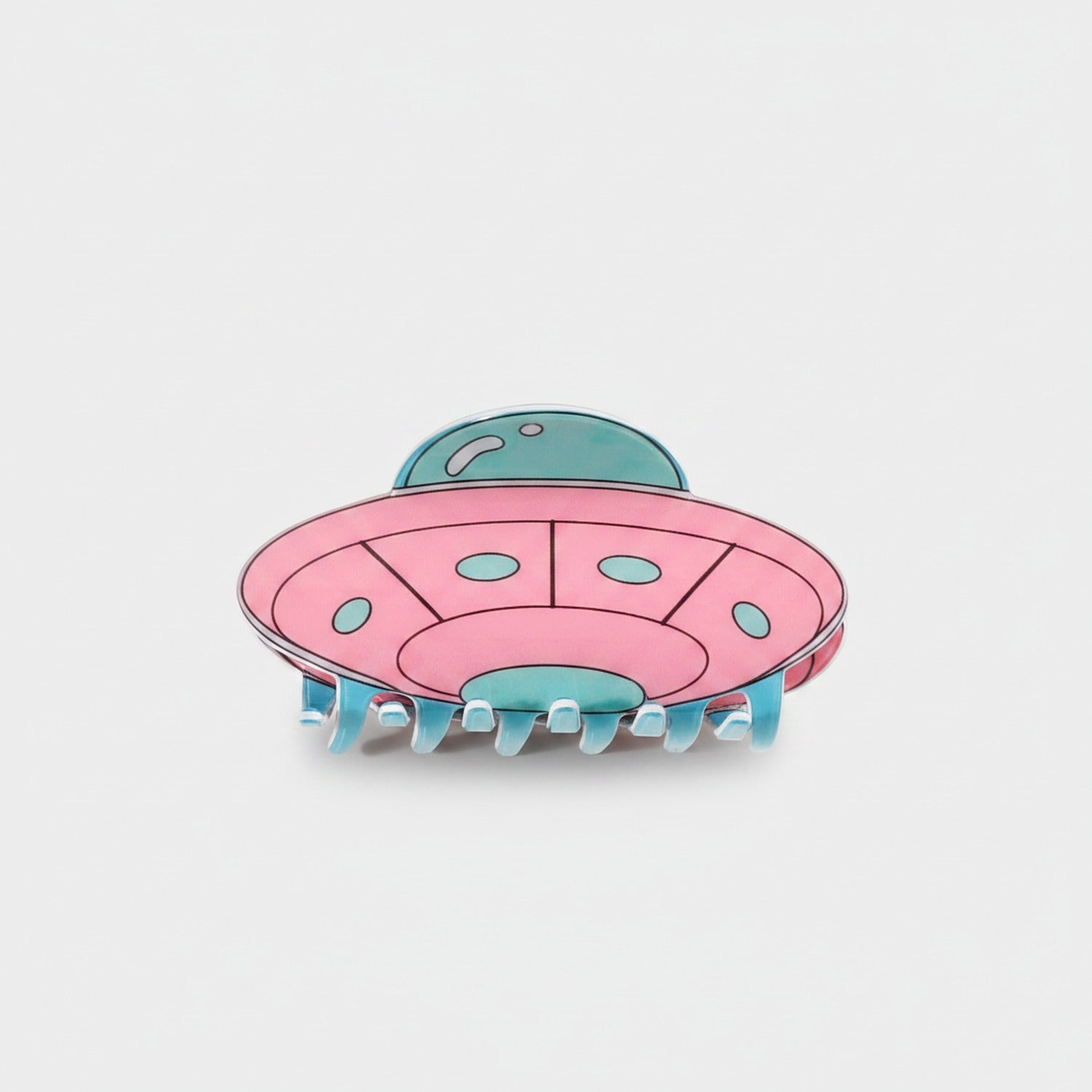 Alien UFO Pink Hair Claw Clip