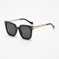 Square Sunglasses With Detail Arms - Black Frame Gray Lens – eyewear (view 1)