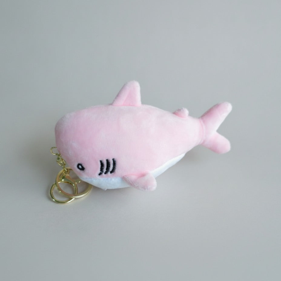 Plush Shark Keychain - Pink
