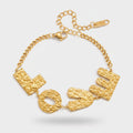 Gold Textured Geometric Charm Bracelet Chain – jewelry (view 1)