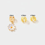 Daisy Charm Hair Clip Set Gold